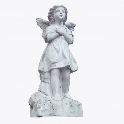 Скульптура из мрамора S_26 Ангелочек с крестиком